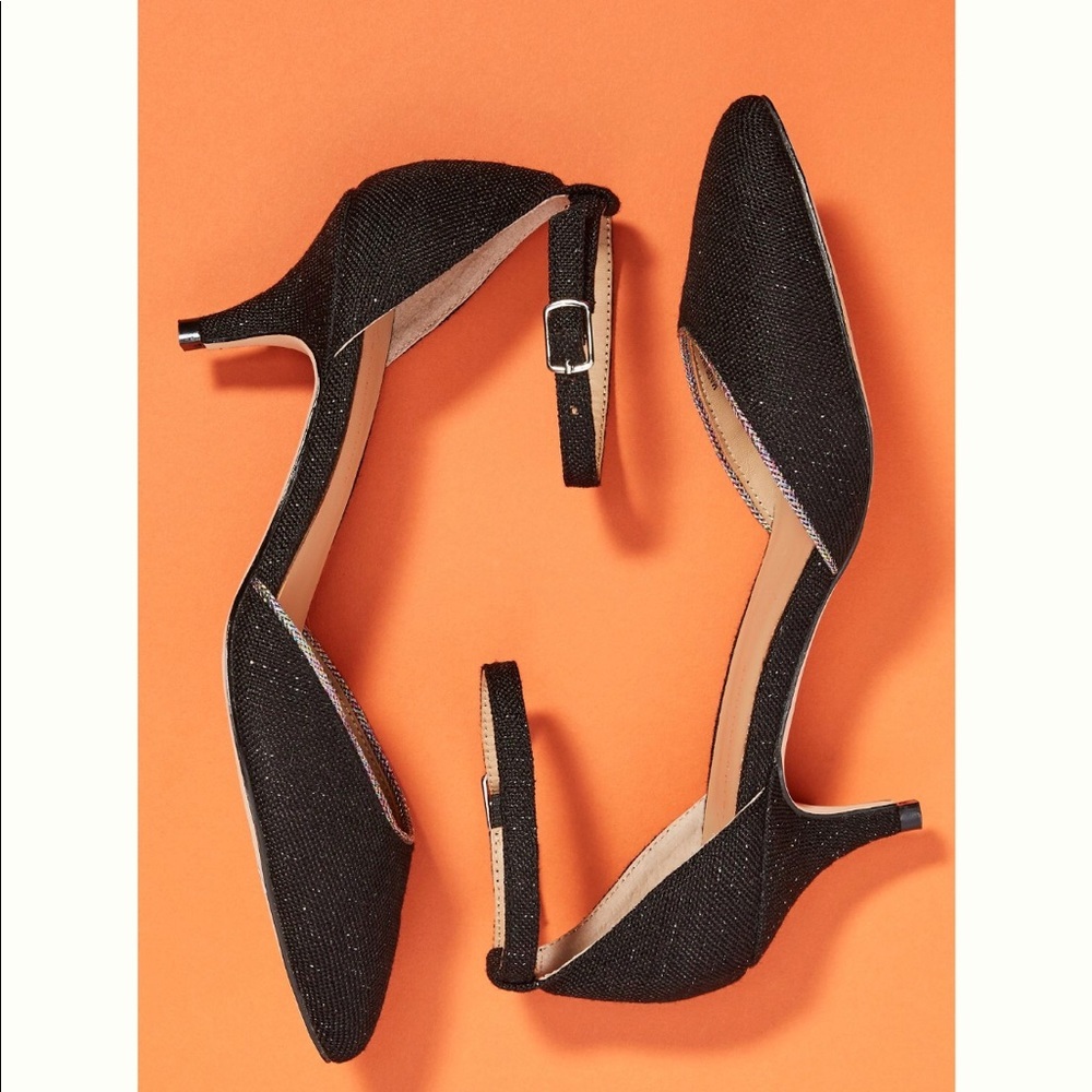 Anthropologie piped wrap-around kitten heels, 8​